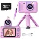 Kids Camera With Flip-up Lens For Selfie, HD Digital Camera For 3 4 5 6 7 8 Year Old Girls Birthday Gifts With 32GB SD Card