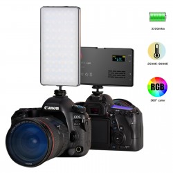 CRI95+ 2500-9000K RGB LED Video Light Photography Fill Camera Lighting Panel LCD Display Cold Shoe For Vlog Live DSLR Streaming